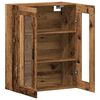 vidaXL Wall Mounted Cabinet Old wood Engineered wood, glass Medium