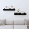 vidaXL Wall Shelf Black Solid Pine Wood 19.7x4.7x3.5 in Wall Shelf