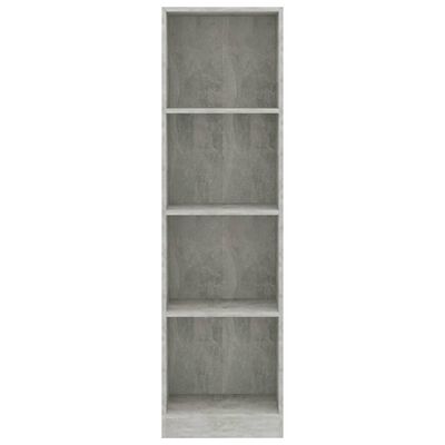 vidaXL 4-Tier Book Cabinet Concrete Gray 15.7"x9.4"x55.9" Chipboard