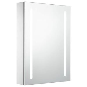 vidaXL Bathroom Cabinet White and Silver MDF 19.7x5.1x27.6 in