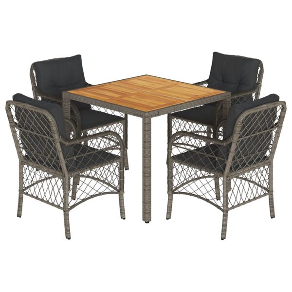 vidaXL Garden Dining Set Grey