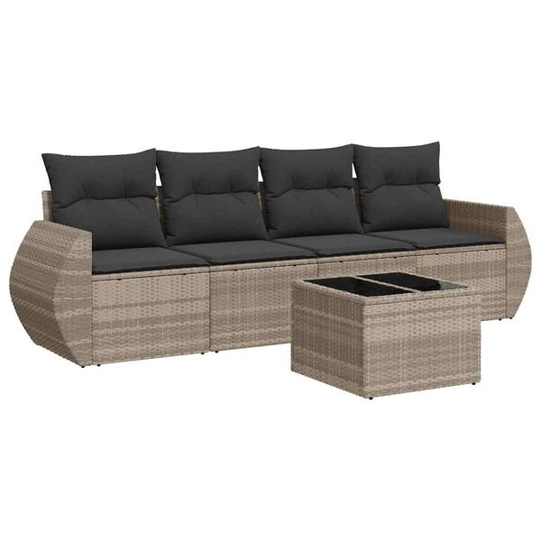 vidaXL Garden Sofa Set Light Grey