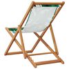 vidaXL Beach Chair Green Solid eucalyptus wood, 100% polyester fabric