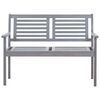 vidaXL Bench Grey Eucalyptus wood Medium Ergonomic Garden Bench