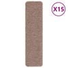 vidaXL Anti-slip Stair Mats 15 pcs Light brown 75 x 20 cm PP