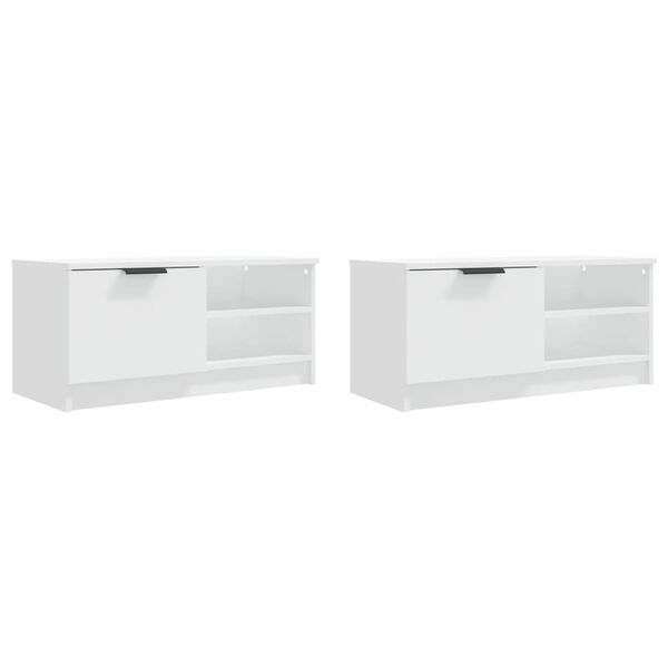 vidaXL TV Cabinet Set of 2 White Engineered wood Standard TV Cabinet