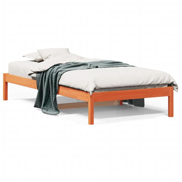 vidaXL Day Bed Wax brown Solid pine wood Twin