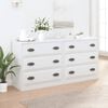 vidaXL Sideboard Set of 2 White Engineered Wood Medium Sideboard
