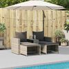 vidaXL 5 Piece Patio Sofa Set with Cushions Stackable Light Grey Poly Rattan