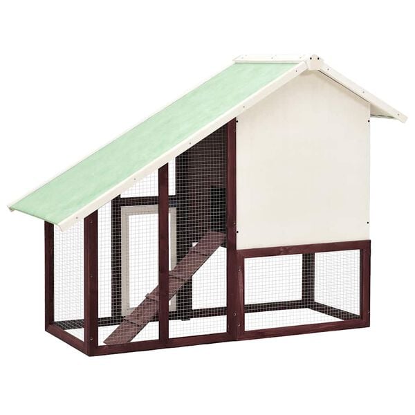 vidaXL Rabbit Hutch Mocha and White