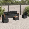 vidaXL Garden Sofa Set Black PE rattan, powder-coated steel, acacia wood