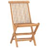vidaXL Outdoor Dining Set Teak 3 Piece Set Foldable Round Traditional
