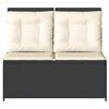 vidaXL Reclining Patio Bench Black and Cream White