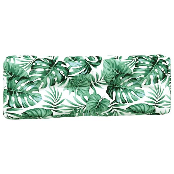 vidaXL Pallet Cushion Leaf pattern green Polyester Large