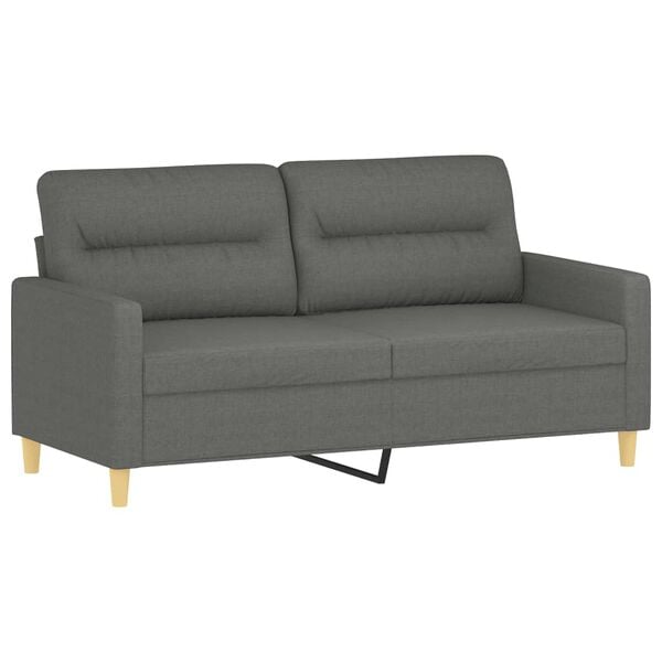 vidaXL Sofa Set Dark Grey Polyester 2-Seater Sofa Set Rectangular