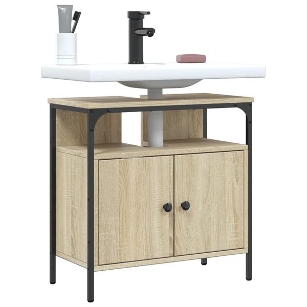 vidaXL Bathroom Sink Cabinet Sonoma oak Engineered wood Medium