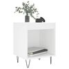 vidaXL Bedside Cabinet White Engineered wood, metal legs Medium Storage