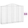 vidaXL Arched Gabion Baskets 4 pcs 78.7x11.8x140/160" Galvanised Iron