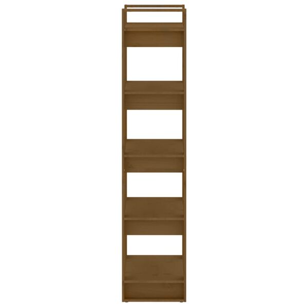 vidaXL Book Cabinet Honey Brown Solid Pine Wood Medium Book Cabinet