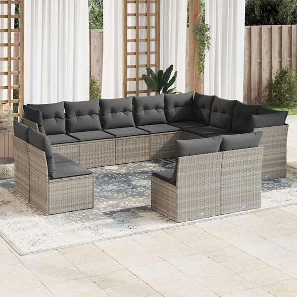 vidaXL Garden Sofa Set Light Grey, Dark Grey