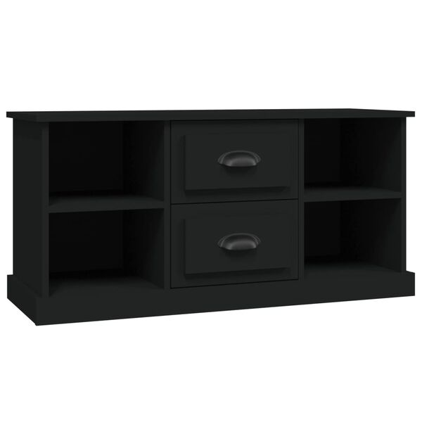vidaXL TV Cabinet Black Engineered Wood Medium TV Cabinet Rectangular
