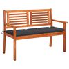 vidaXL Bench Natural wood Solid eucalyptus wood 47.2 in long Durable