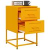 vidaXL Bedside Cabinet Mustard Yellow Steel 14.2x15.4x23.8 in