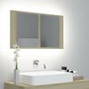 vidaXL LED Mirror Cabinet Sonoma oak Engineered wood 31.5 x 4.7 x 17.7 in