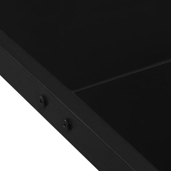 vidaXL Garden Table Black Powder-coated steel, tempered glass