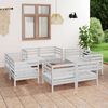 vidaXL Garden Lounge Set White Solid pinewood 8 Piece Set Modular