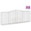 vidaXL Gabion Basket Set of 8 Silver Galvanized Iron Decorative Inlays