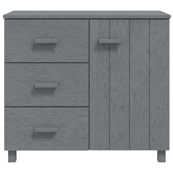 vidaXL Sideboard Dark grey Solid pinewood, MDF 35.4x15.7x31.5 in