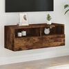vidaXL TV Wall Cabinet Smoked Oak Engineered Wood 31.5 x 11.8 x 11.8 in
