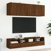 vidaXL TV Wall Unit Brown Oak Engineered wood Medium TV Wall Unit