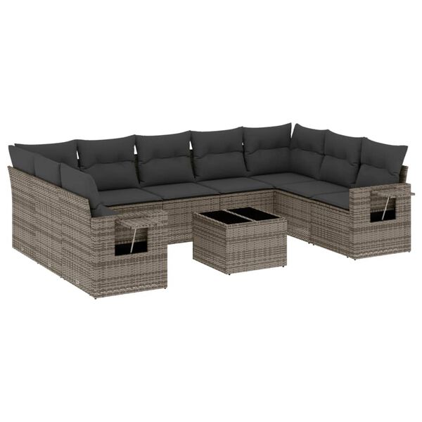 vidaXL Garden Sofa Set Gray