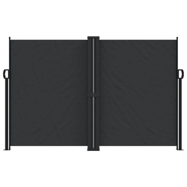 vidaXL Retractable Side Awning Black Polyester with PU coating Large