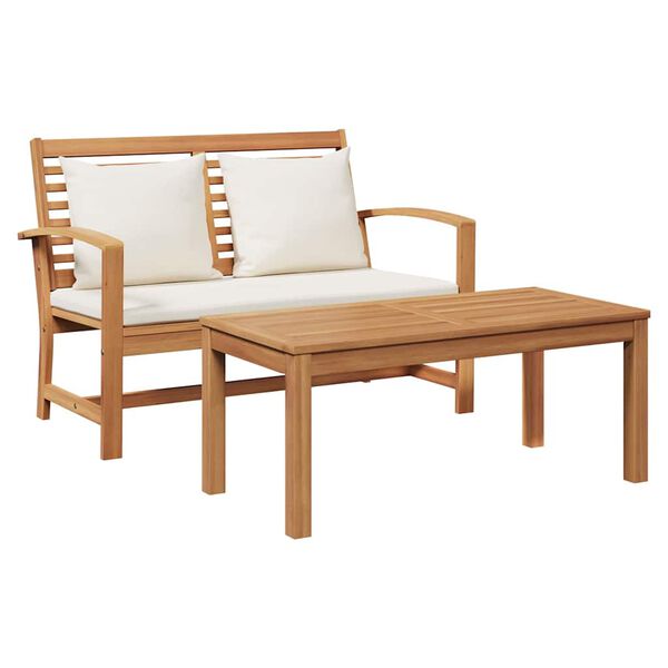 vidaXL Garden Sofa Set Natural Solid teak wood