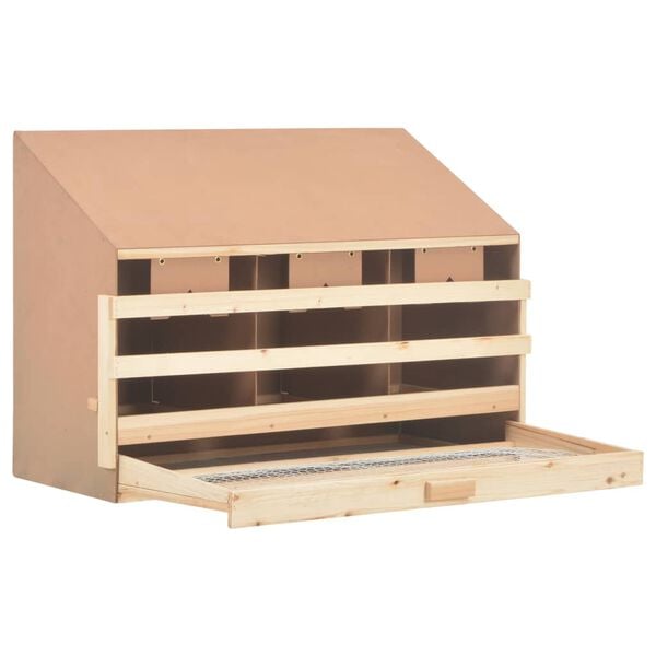 vidaXL Chicken Laying Nest 3 Compartments 36.6"x15.7"x25.6" Solid Pine Wood