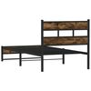 vidaXL Bed Frame Smoked Oak Steel, engineered wood Twin Modern