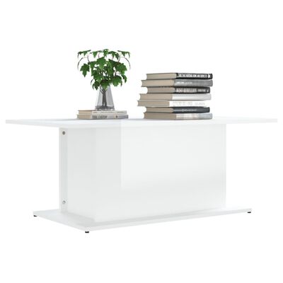 vidaXL Coffee Table High Gloss White 40.2"x21.9"x15.7" Engineered Wood