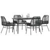 vidaXL Garden Dining Set Black, Dark Grey