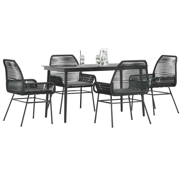vidaXL Garden Dining Set Black, Dark Grey
