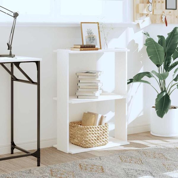 vidaXL Bookcase White Engineered Wood 23.6x11.8x31.5 in Bookcase