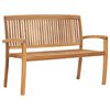 vidaXL Garden Bench Teak Fine sanded teak hardwood 50.6 in wide