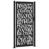 vidaXL Garden Gate Black 39.4x78.7" Steel Trace  Design