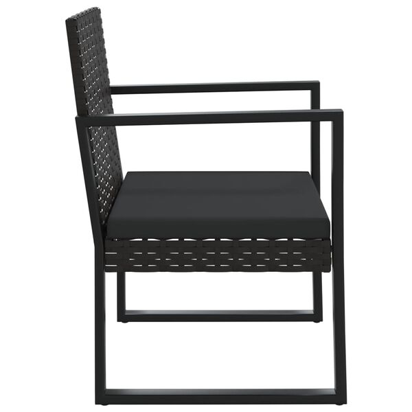 vidaXL Garden Armchair Black Poly Rattan Standard Durable Armchair