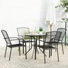 vidaXL Garden Chair Set Anthracite Powder-coated steel Stackable Round