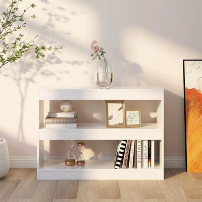 vidaXL Book Cabinet/Room Divider High Gloss White 39.4"x11.8"x28.3"