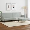vidaXL Sofa Bed Light Grey Velvet (100% polyester), wood, plastic