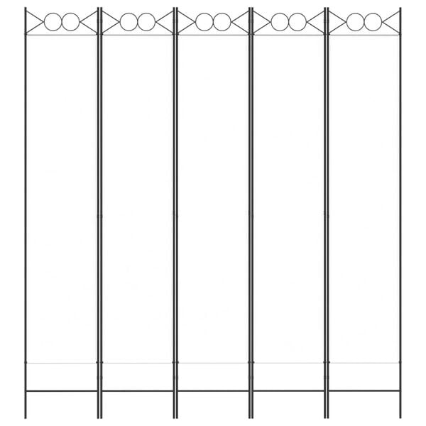 vidaXL 5-Panel Room Divider White 78.7"x86.6" Fabric